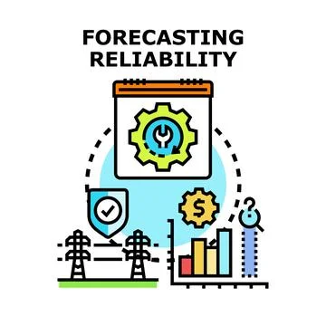 Forecasting reliability of energy supply infrastructure concept Stock Illustration