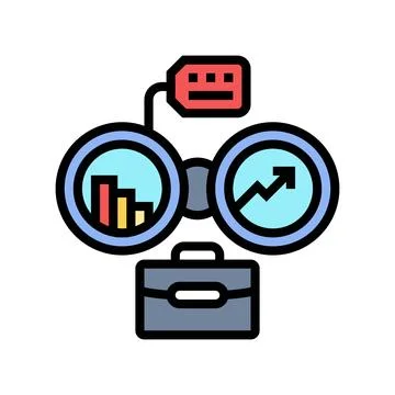 Forecasting technical sales engineer color icon vector illustration Stock Illustration