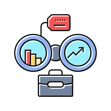 Forecasting technical sales engineer color icon vector illustration Stock Illustration