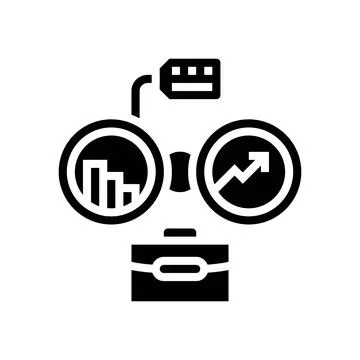 Forecasting technical sales engineer glyph icon vector illustration Stock Illustration