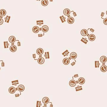 Forecasting technical sales engineer glyph seamless pattern 스톡 일러스트