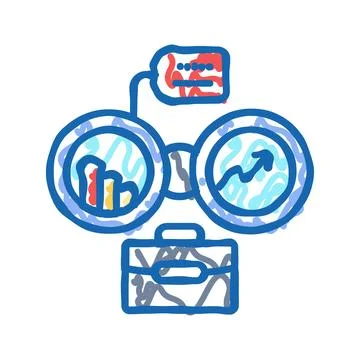 Forecasting technical sales engineer icon doodle illustration Stock Illustration