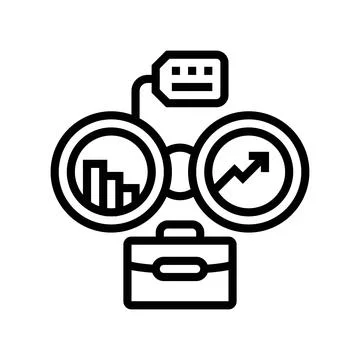 Forecasting technical sales engineer line icon vector illustration 스톡 일러스트