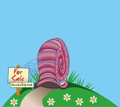 Foreclosed Snail Home Illustrazione stock