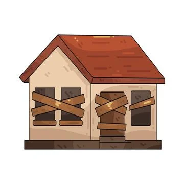 Foreclosure house illustration Stock Illustration