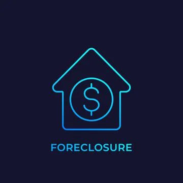 Foreclosure icon, linear vector Stock Illustration