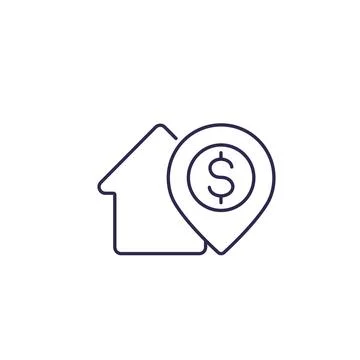 Foreclosure line icon Stock Illustration