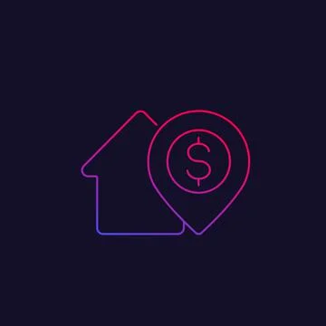 Foreclosure linear icon Stock Illustration