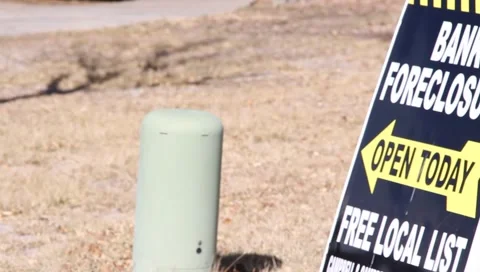 Foreclosure sign 3206 Stock Footage 1060220