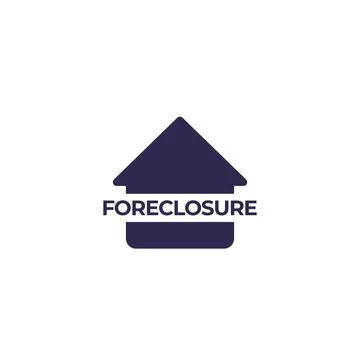 Foreclosure vector icon with house Stock Illustration