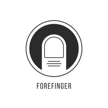 Forefinger black logotype on white background Illustrazione stock