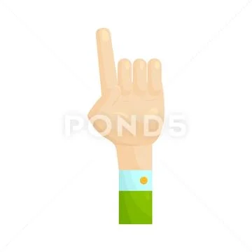 Forefinger up gesture icon, cartoon style Stock Illustration