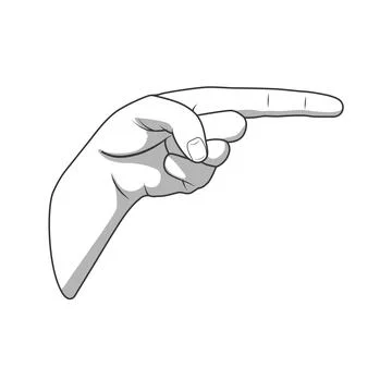 Forefinger hand gesture vector illustration Illustrazione stock
