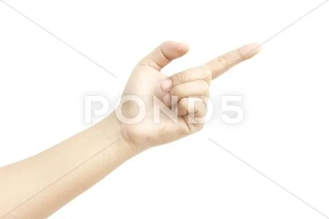 Forefinger hand metaphor with specific something Stock Photos