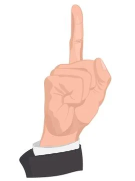 Forefinger raised up Stock Illustration