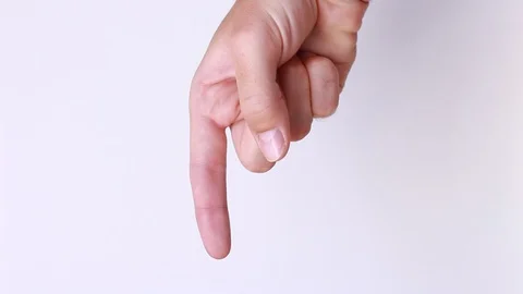 Forefinger showing down closeup Stock Footage 89866228