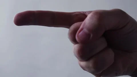 Forefinger  on white background with moving Stock Footage 141323948