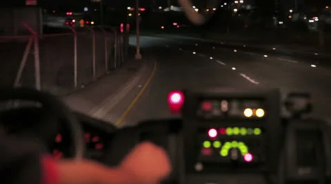 Foreground of dashboard of an ambulance Stock Footage