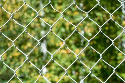 In the foreground grille mesh netting. Stock Photos