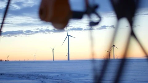 Foreground Windfarm.mov Stock Footage 98300078