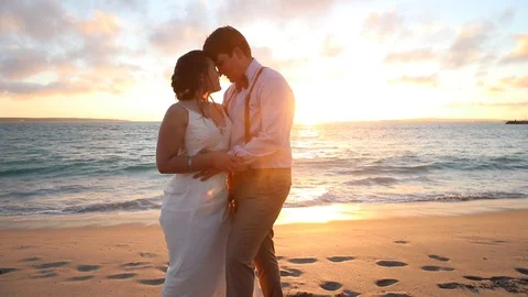 Forehead To Forehead On The Beach At Sunset Stock-Footage 115324858