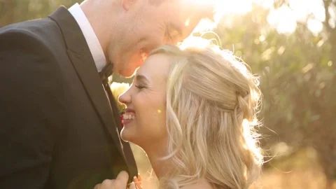 Forehead Kiss at Sunset Stock Footage 114883153