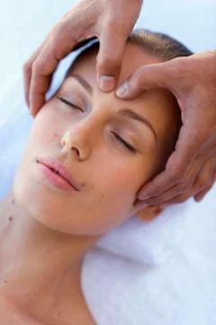 Forehead massage Stock Photos