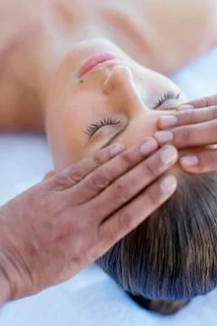 Forehead massage Stock Photos