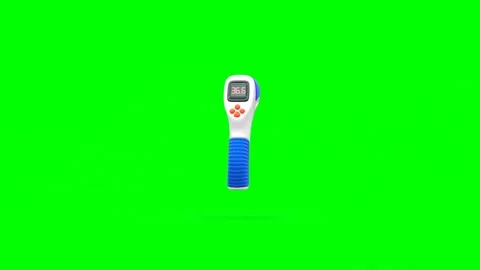 Forehead Thermometer with Readings Display on Green Background for Temperat.. Video stock 303141440
