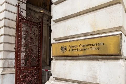 Foreign, Commonwealth and Development Office sign. London, UK, 16 March 2024 写真素材