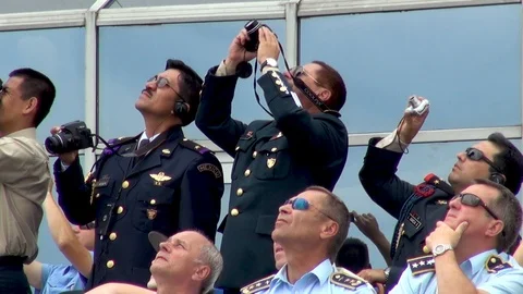 Foreign delegations at events dedicated to the anniversary of Russian Air Force. Stock Footage 120804113