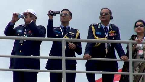 Foreign delegations at events dedicated to the anniversary of Russian Air Force. Stock Footage 120804156