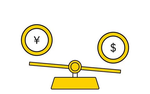 Foreign Exchange, Exchange Rates, Simple Yen Appreciation Dollar Weakness Ico Stock Illustration