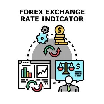 Foreign exchange rate indicator financial trading concept Stock Illustration