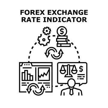 Foreign exchange rate indicator financial trading concept Stock Illustration