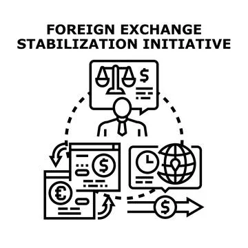 Foreign exchange stabilization initiative concept illustration Stock Illustration