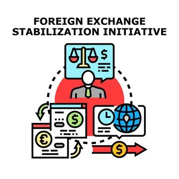 Foreign exchange stabilization initiative concept illustration Illustrazione stock