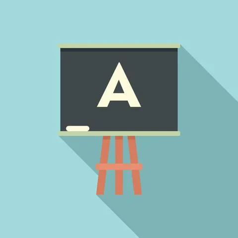 Foreign language board study icon, flat style Stock Illustration