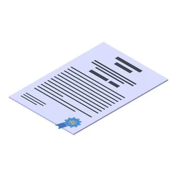 Foreign language diploma icon, isometric style Stock Illustration