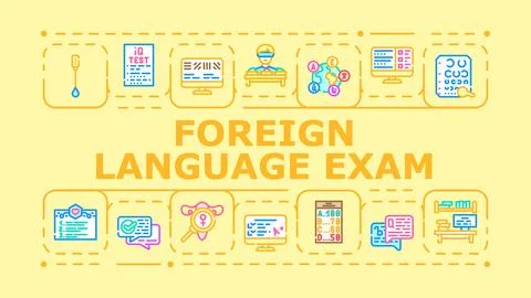 Foreign language exam banner icon vector illustration Stock Illustration