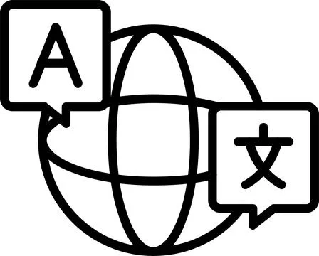 Foreign Language Line Icon Design Stock Illustration