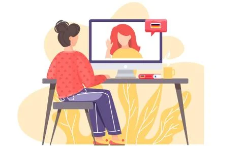 Foreign language online learning concept. Lesson with native German speaker on Stock Illustration