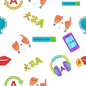 Foreign language pattern, cartoon style Stock Illustration