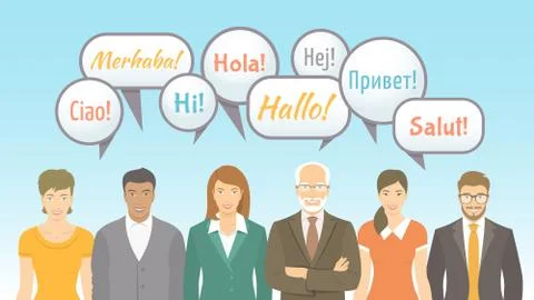 Foreign language school for adults flat illustration イラスト素材