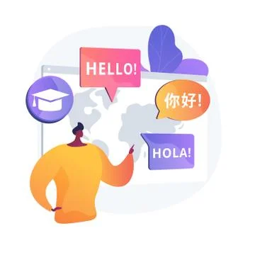 Foreign languages translating vector concept metaphor. Stock Illustration