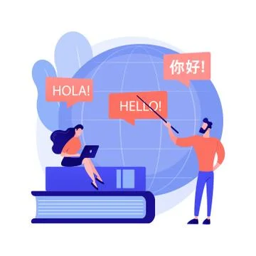 Foreign languages translating vector concept metaphor. Stock Illustration