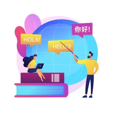 Foreign languages translating vector concept metaphor. Stock Illustration