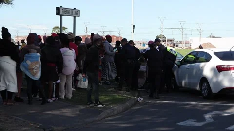 Foreign nationals queue for repatriation Video stock 339501188