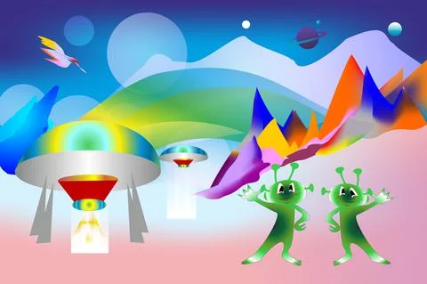 On a foreign planet, Illustrazione stock