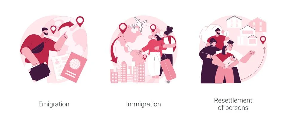 Foreign residence abstract concept vector illustrations. Ilustración de archivo